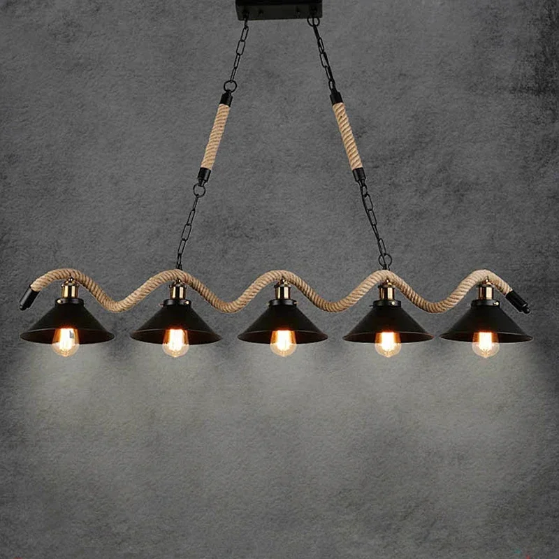 industrial vintage rope chandelier abajur de cozinha quarto onda lustre retro edison lampada dinner table lamp 01