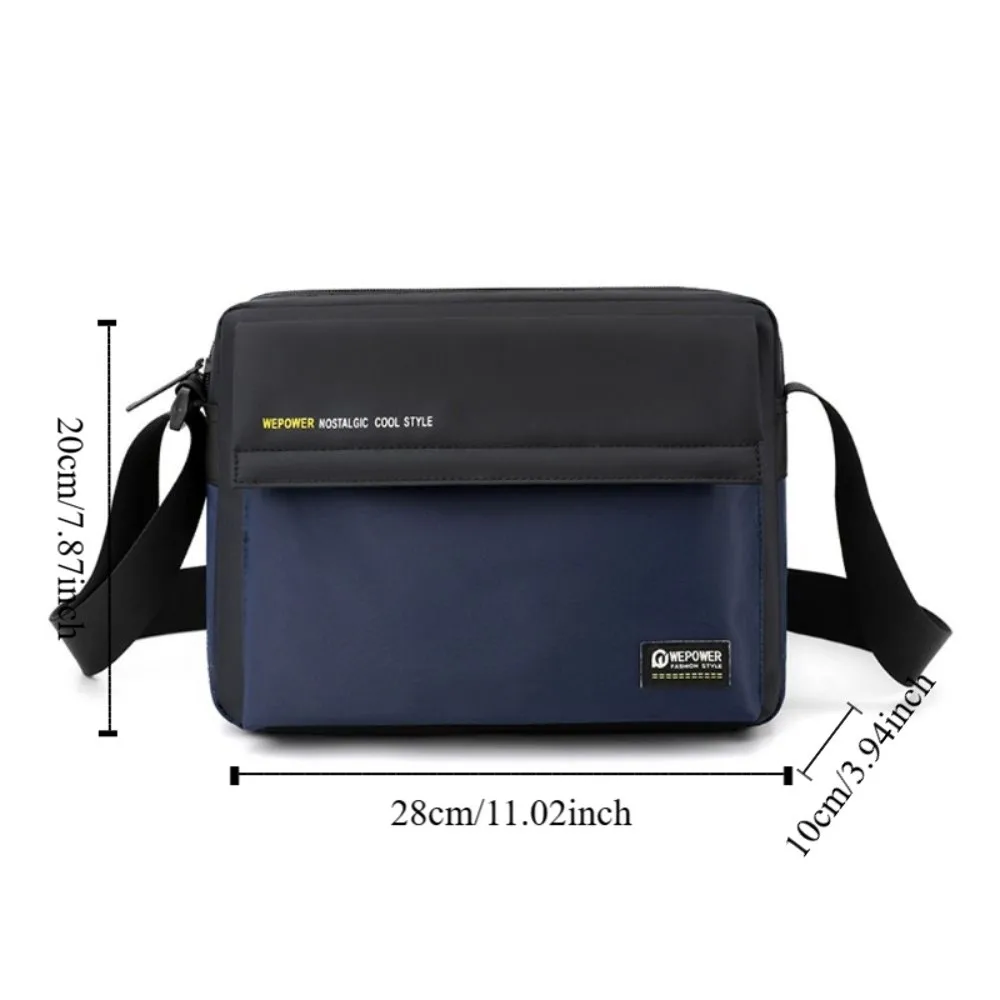 حقيبة كتف رجالية بكتف واحد من القماش متعددة الجيوب حقيبة ساعي البريد للرجال بسعة كبيرة مربعة من النايلون حقيبة كروس للسفر