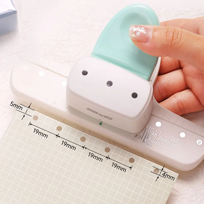 1PC 3 Hole Paper Puncher Loose Leaf Hole Punch Daily Planner Adjustablefor A5 A6 A7 Size 8 Sheet Capacity Notebooks Scrapbooking