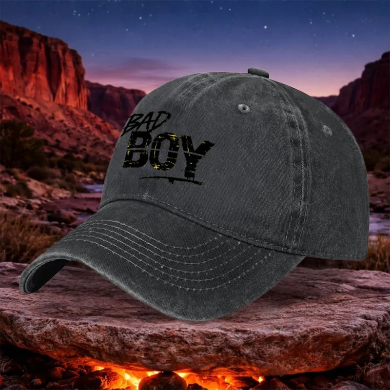 Bad Boy Vintage Unisex Baseball Cap – Adjustable Hook & Loop, Lightweight Washed Cap for Outdoor Sports, Camping, Travel