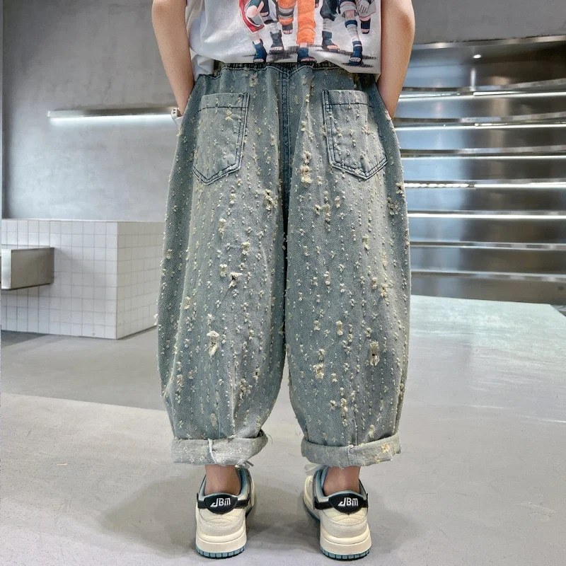 الفتيان فتاة هول الجينز السراويل نوعية ممتازة القطن جديد عارضة بناطيل أطفال طفل رضيع مريحة الاطفال ملابس الأطفال #3