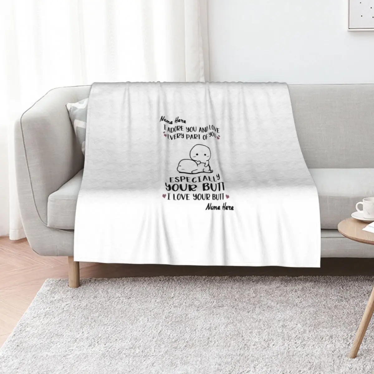 I Love Your Butt Throw Blanket Lightweight Cozy Blanket for Bed Sofa