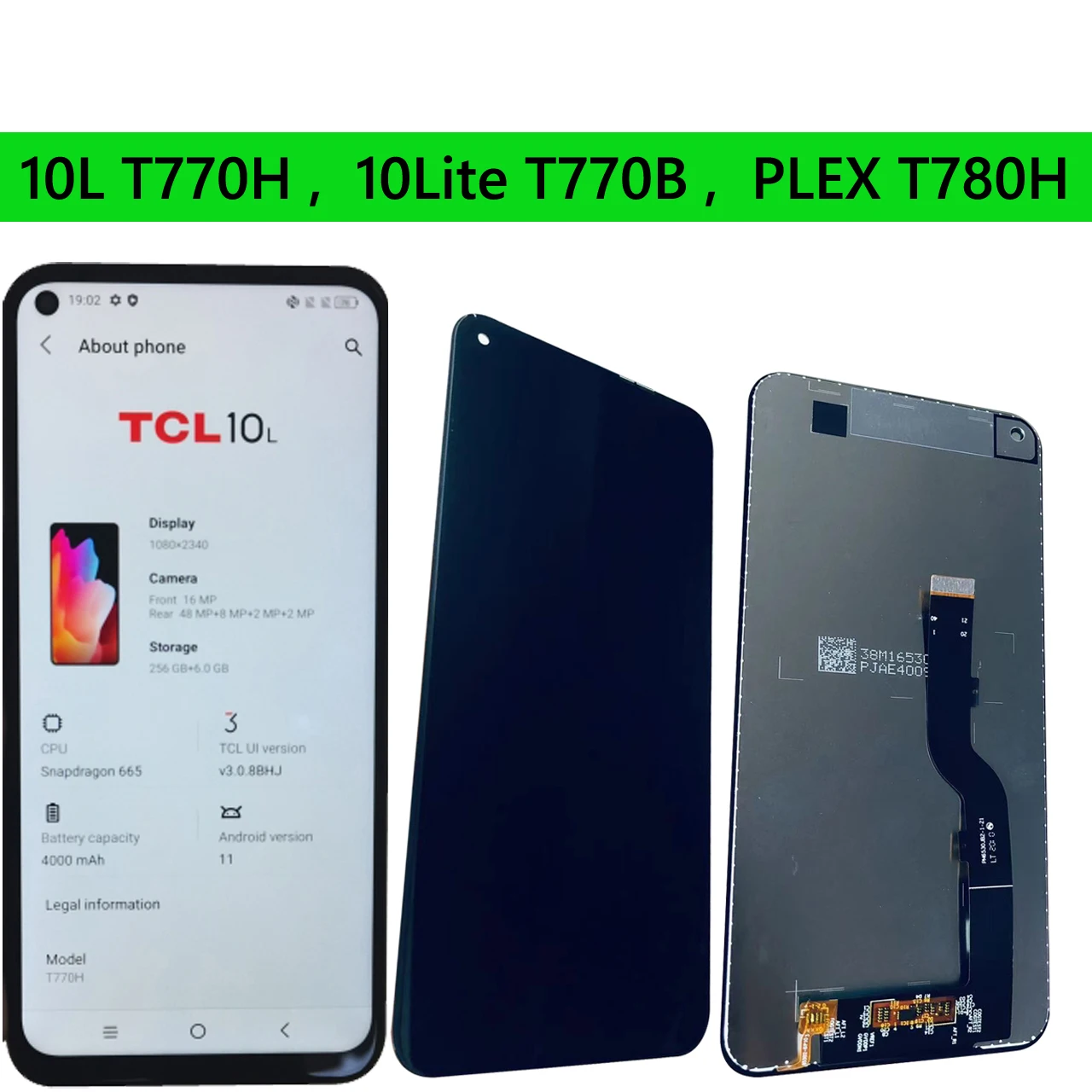 Pantalla LCD OEM para teléfono móvil, digitalizador de repuesto para TCL 10L 10 Lite 10 Lite T770H T770B Plex T780H