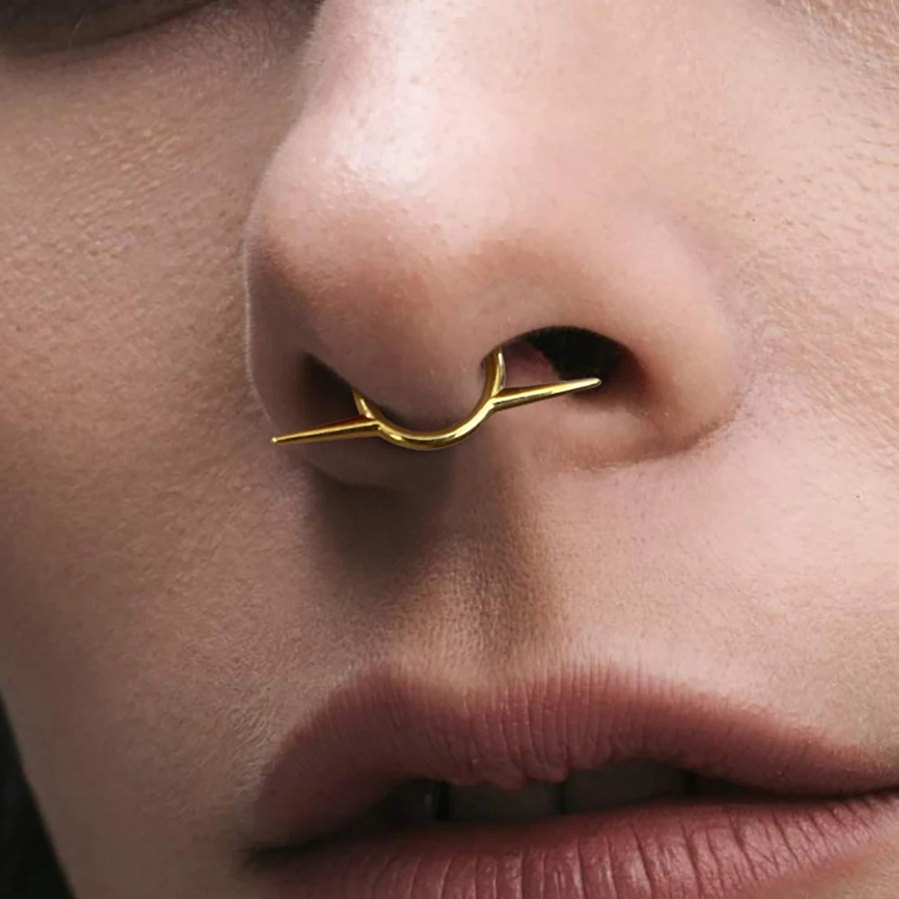 Casvort 1PCS G23 Titanium Cartilage Hoop Nose Ring Tragus Septum Rings Clip Helix Piercing Women Men Body Jewelry Punk Cool