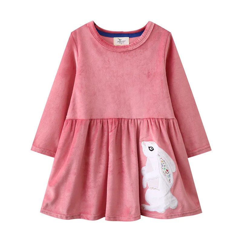 Jumping Meters 2-7T Princess Girls Dresses Bag Print Party Kids Girls Costume Autumn Winter Toddler Frocks Clothing