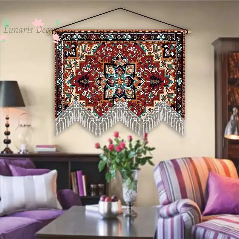 Homestay hanging painting fabric background: Simian wall vintage decorative painting, ethnic hanging cloth