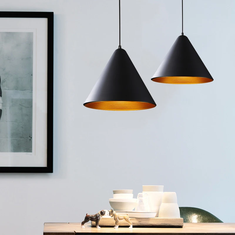 

Bar Lamp Black Pendant Lights Bedroom Light Hotel Chandelier Lighting Kitchen Ceiling Lights 25cm/36cm Shade Include Bulb