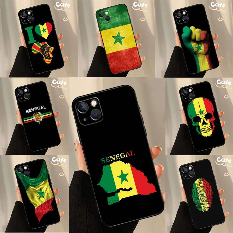

Чехол для телефона с флагом Сенегала для iPhone 15 14 16 Pro Max 11 12 13 Pro Max Mini XR 16e 16 15 Plus Cover Coque