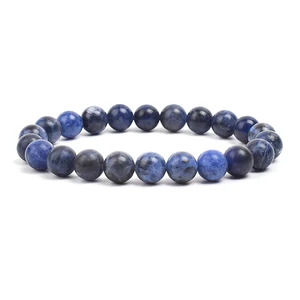 Beads de piedra natural brazalete para mujeres amatistas de amatista cuarzo de cristal aguamarines jades joyas ágatas elásticas pulseras de brazaletes 12 mejores brazaletes de ventas Nepal - №8
