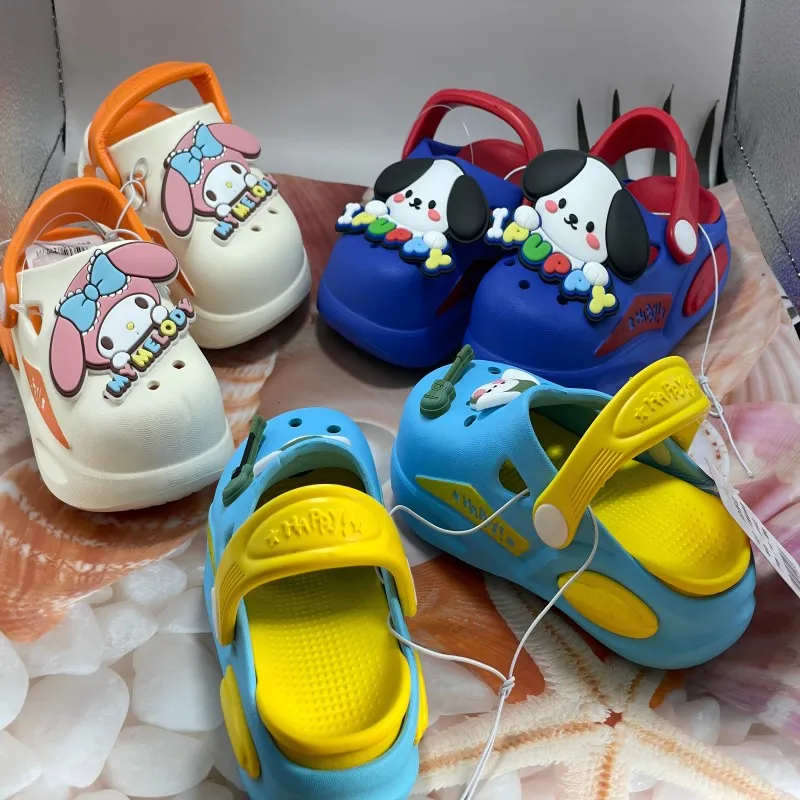 

Детские тапочки Sanrio для мальчиков и девочек, милые нескользящие домашние тапочки на мягкой подошве, детская садовая обувь