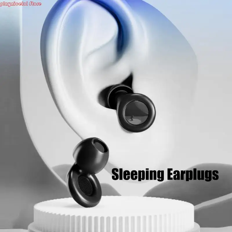 E8BA Ear Ear Colokan dengan Kasing Penyimpanan untuk Studi Kerja Tidur Silicone Earplugs Perlindungan Pendengaran Kebisingan