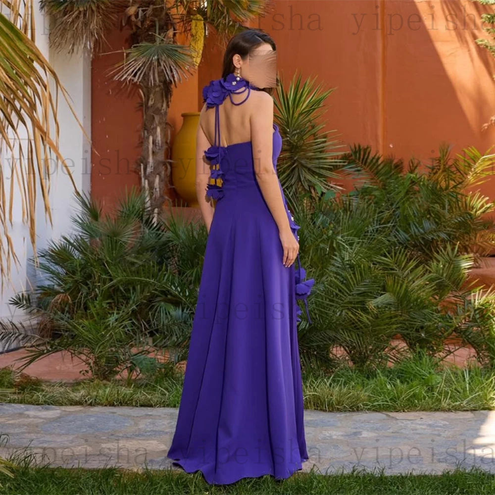 فساتين سهرة مخصصة بدون حمالات عصرية بدون ظهر مزينة بالزهور ثنيات على شكل حرف a فستان حفلات مطرز بحجر الراين