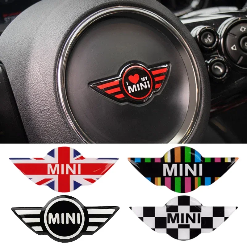 6.5x2.9cm Car Steering Wheel Sticker for Mini Cooper R50 R52 R53 R55 R56 F54 F55 F56 F60 Cooper Countryman Clubman Decoration