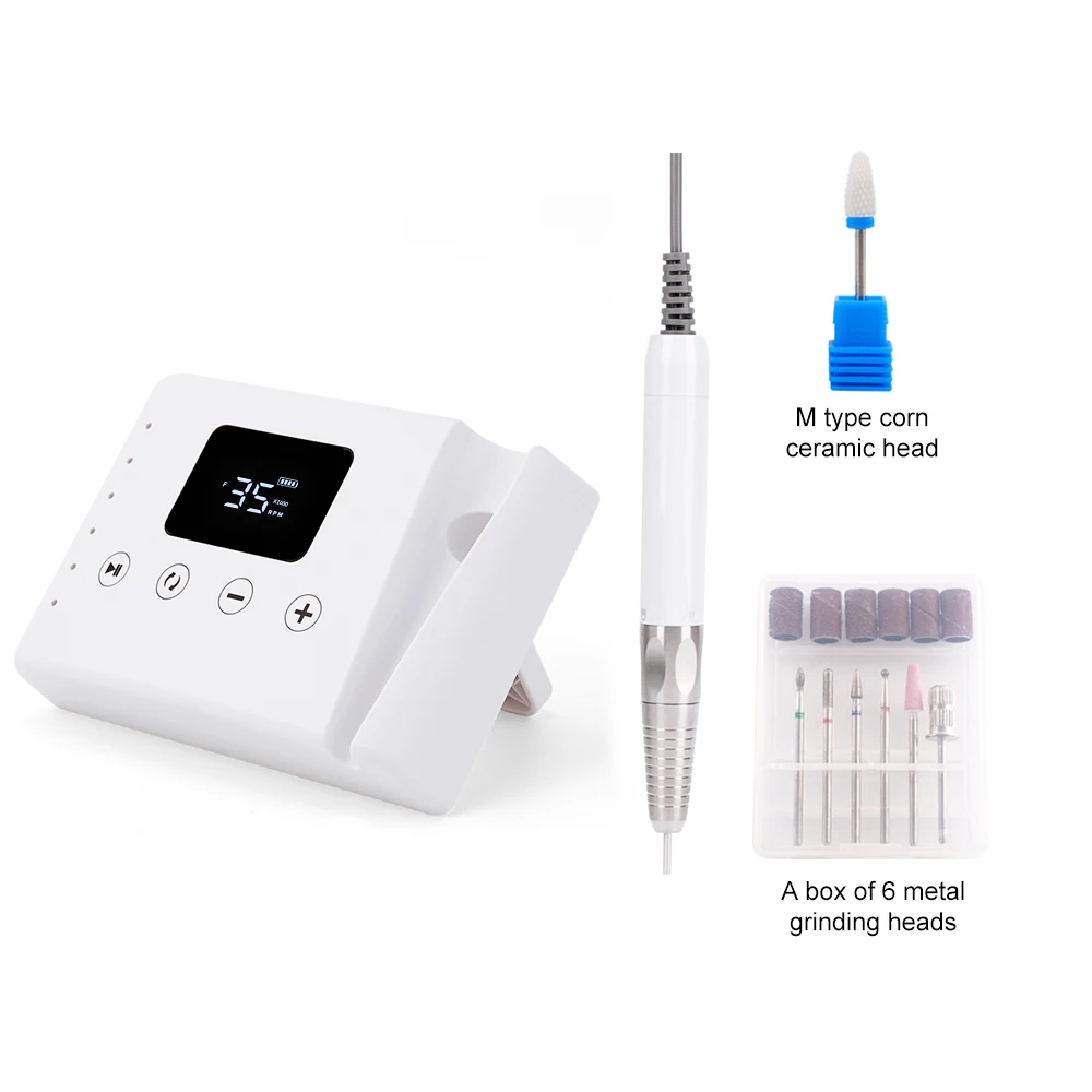 Borstelloze 35000 RPM draagbare 2-in-1 elektrische desktop nagelboormachine Boren manicure nagelpolijstmachine 85 w Krachtig met bitset