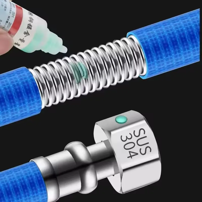 جديد 20-500 سنتيمتر 304 الفولاذ المقاوم للصدأ دش رئيس خرطوم مرنة مكافحة تحرق المغلفة الأنابيب ارتفاع ضغط أنبوب دش الحمام قوي #2