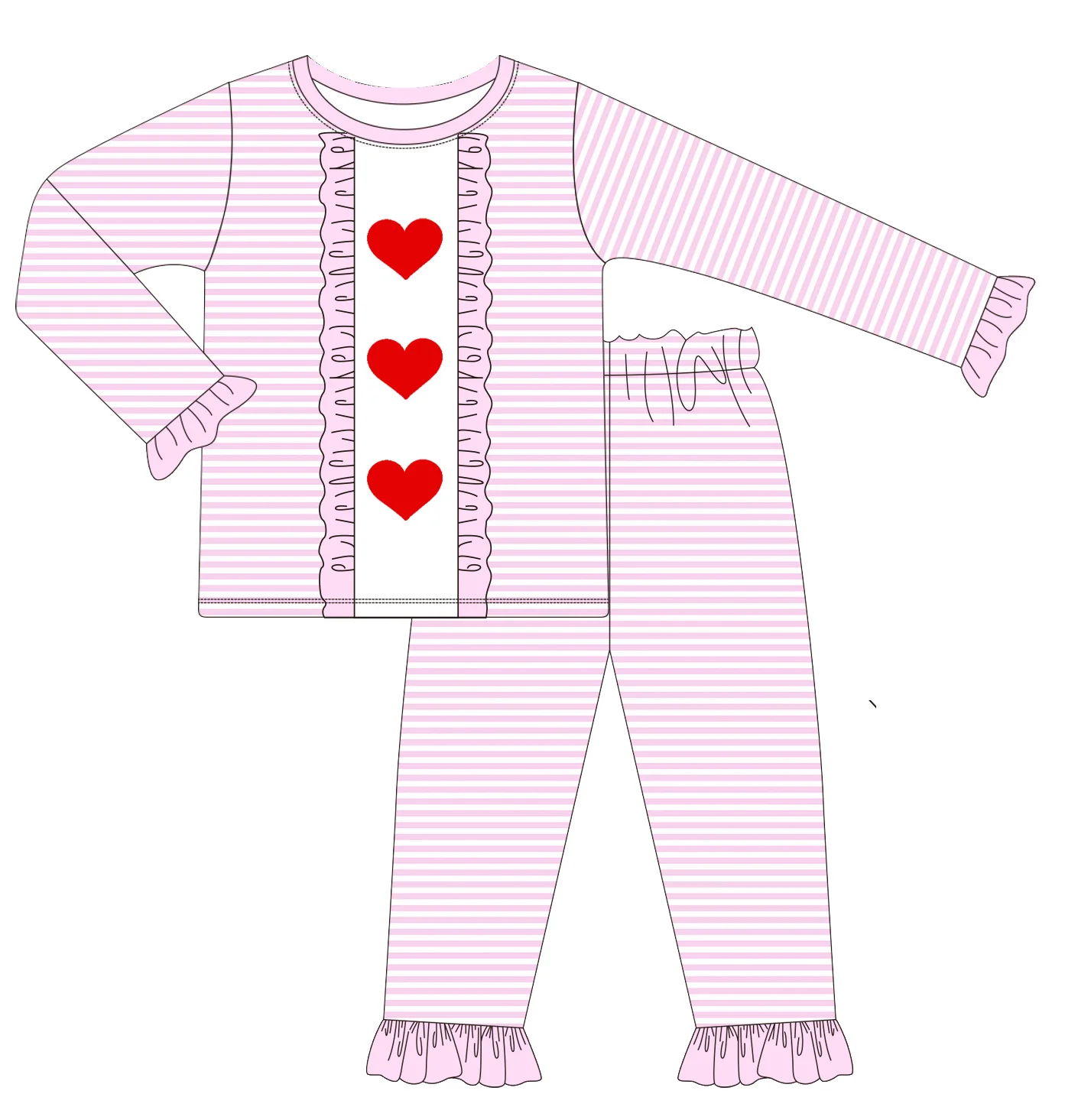 Valentine's Day Heart Shape Clothing Sets for Boys And Girls Wholesale Boutique Kids' Outfits