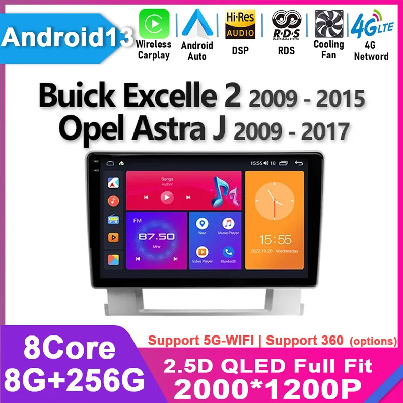 

For Buick Excelle 2 2009 - 2015 For Opel Astra J 2009 - 2017 Android 13 Video Player Navigation Car Radio Multimedia 2 din DVD