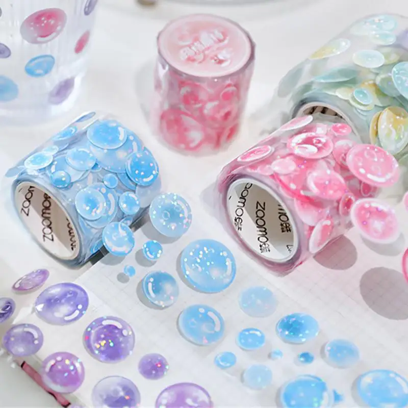 Colorful Bubble Dots Washi Tape Round Stickers Dot Masking Adhesive Tape Decor Scrapbooking DIY Diary Planner Stationery