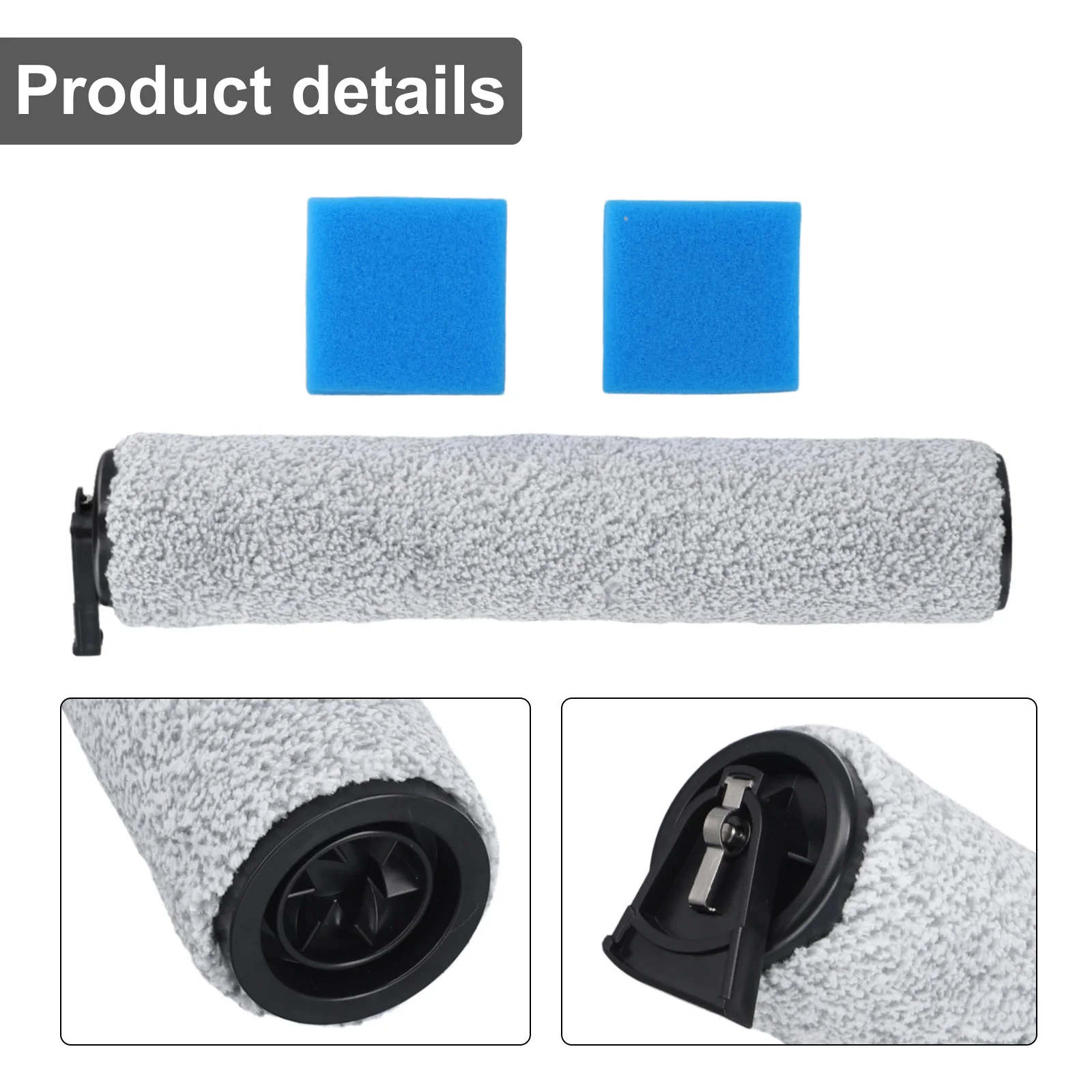 Floor Cleaning Tool Sponge Brush Roller High-density Microfiber Long-term Durability Protects Furniture Quiet Operation