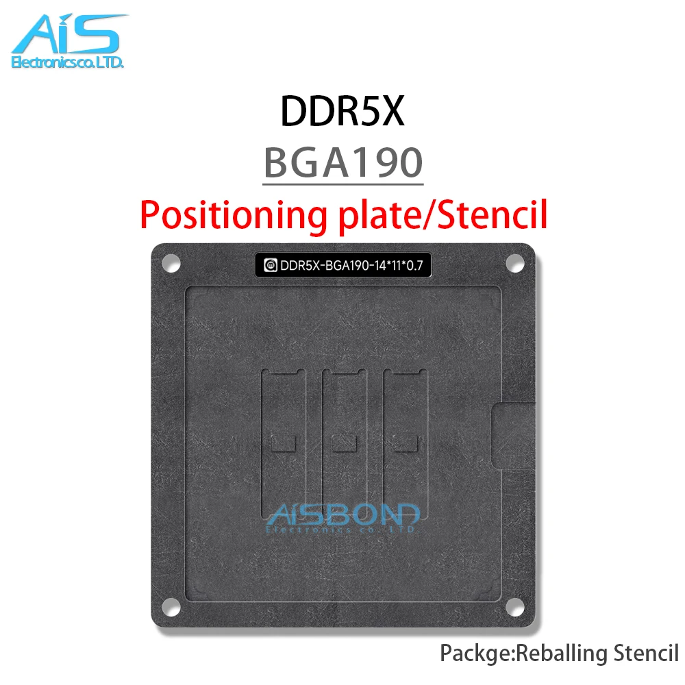 BGA Reballing Stencil Template Station For DDR5X BGA190 DDR Video Memory Chip Positioning Plate Plant tin net Steel mesh