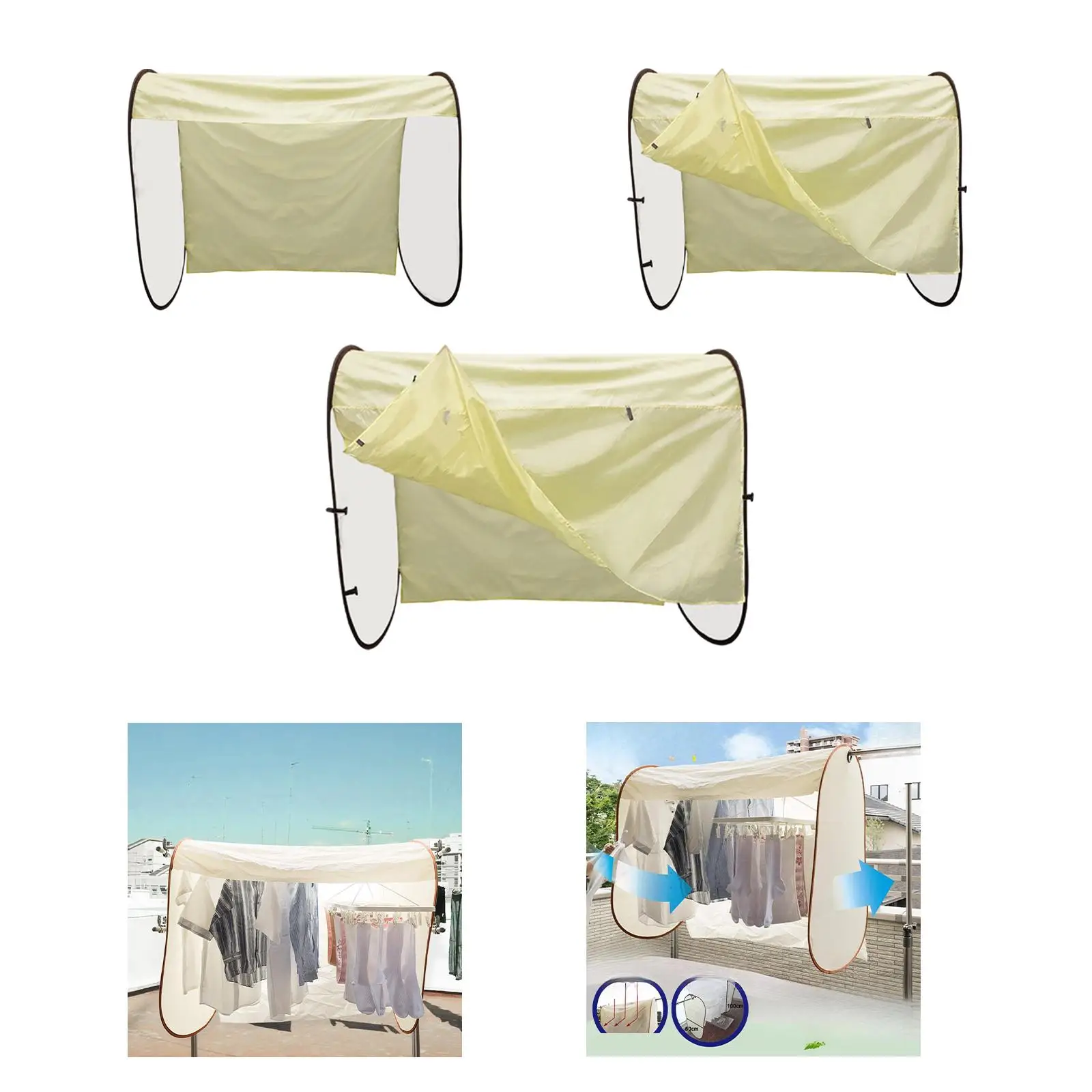 Clothes Rack Cover Dustproof Closet Easy Installation Clothes Drying Rack Cover for Dress Skirts Trousers Clothing Bedroom