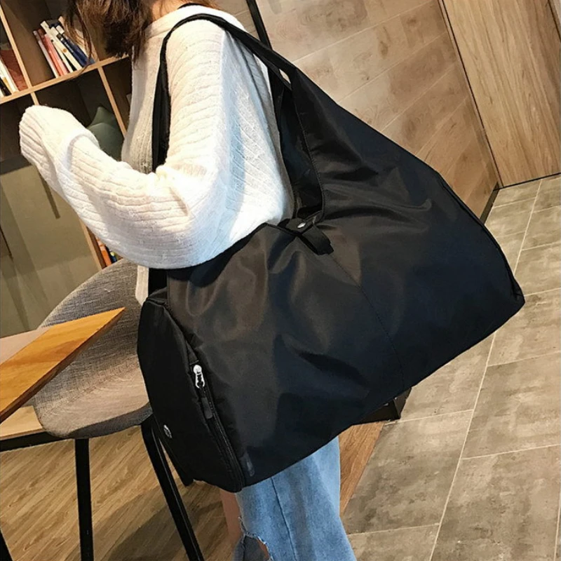 Bolso de viaje para equipaje de un solo hombro de nailon a la moda para mujer, bolsos impermeables, bolsos, clasificación de ropa, organización al por mayor