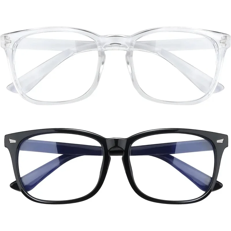 New Trending Blue Light Blocking Men's Glasses Gaming PC Matte Black Anti Ray Eyeglasses Women Transparent Fashion Eyewear