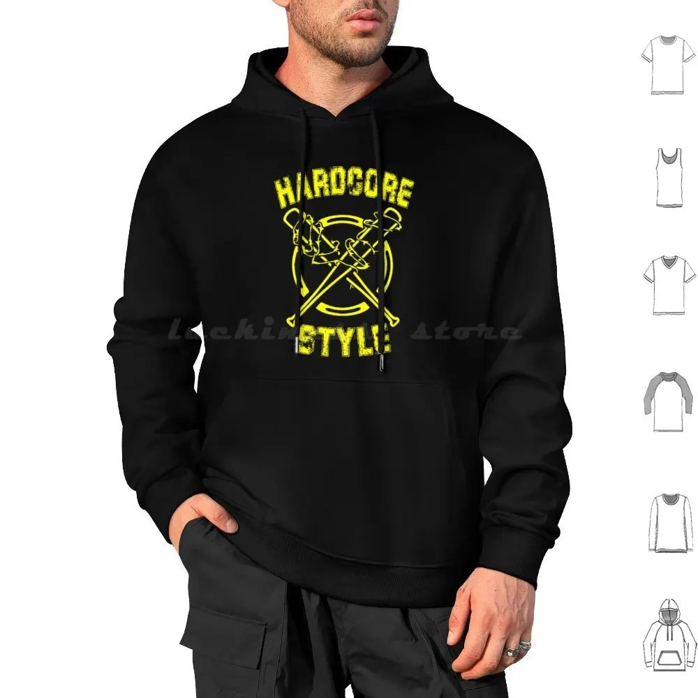 Hardcore Style Hoodies Long Sleeve Aew Njpw Wwf Wrestling Pro Wrestling Nxt Nxt Uk The Brock Lesnar Kurt Angle Aleister