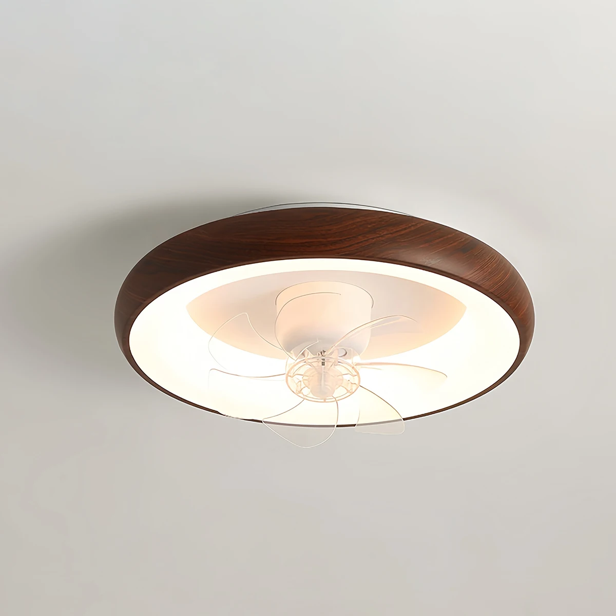 Children Room Ceiling Fan Light Full Spectrum LED Lamp Walnut for Bedroom Dining Room Study 360 Degree Oscillating Electric Fan