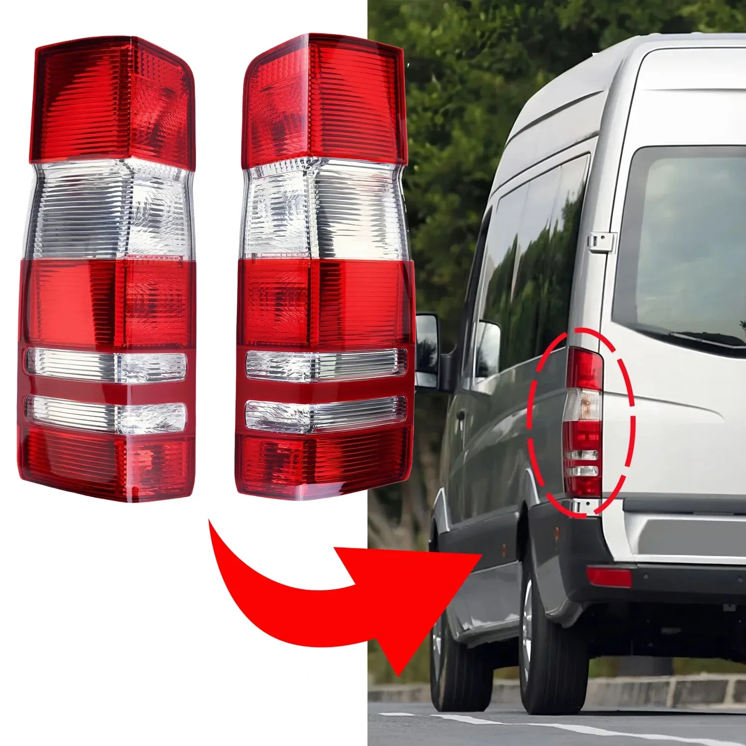 For Mercedes-Benz Sprinter 2500 3500 2010-2018 9068200264 9068202664 35470712 3077921 LH/RH Rear Car Tail Light Lamp Left/Right