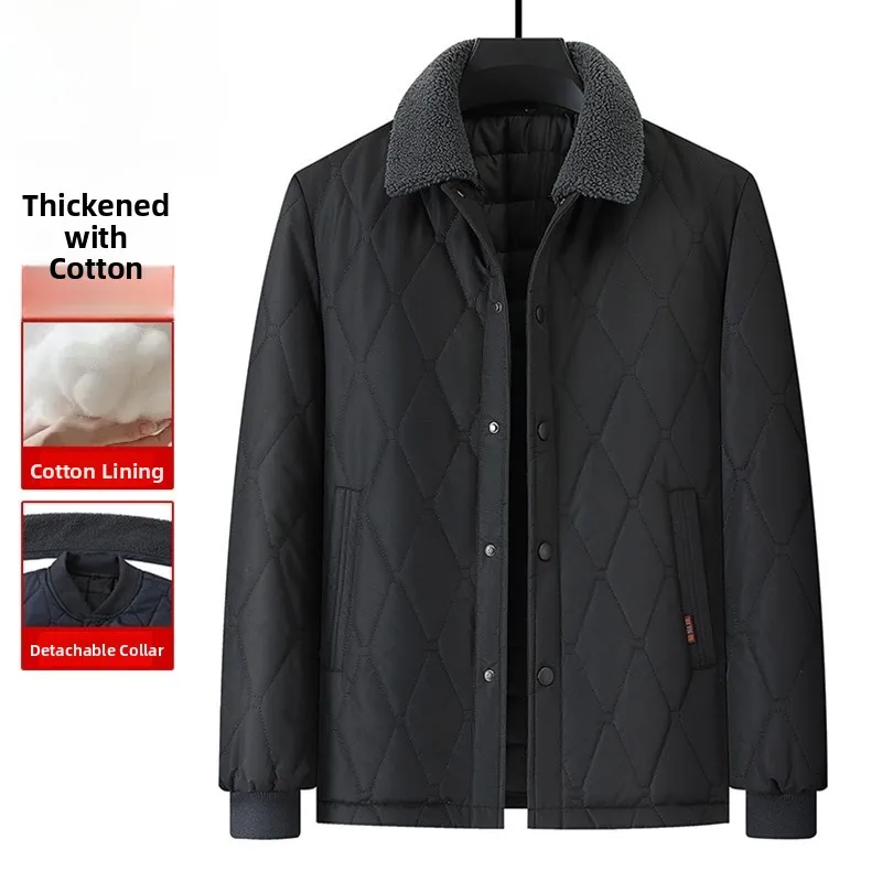 

Мужское утепленное хлопковое пальто Pierre Cardin: зимнее, модное, теплое, приталенное, из полиэстера, с длинными рукавами, повседневное