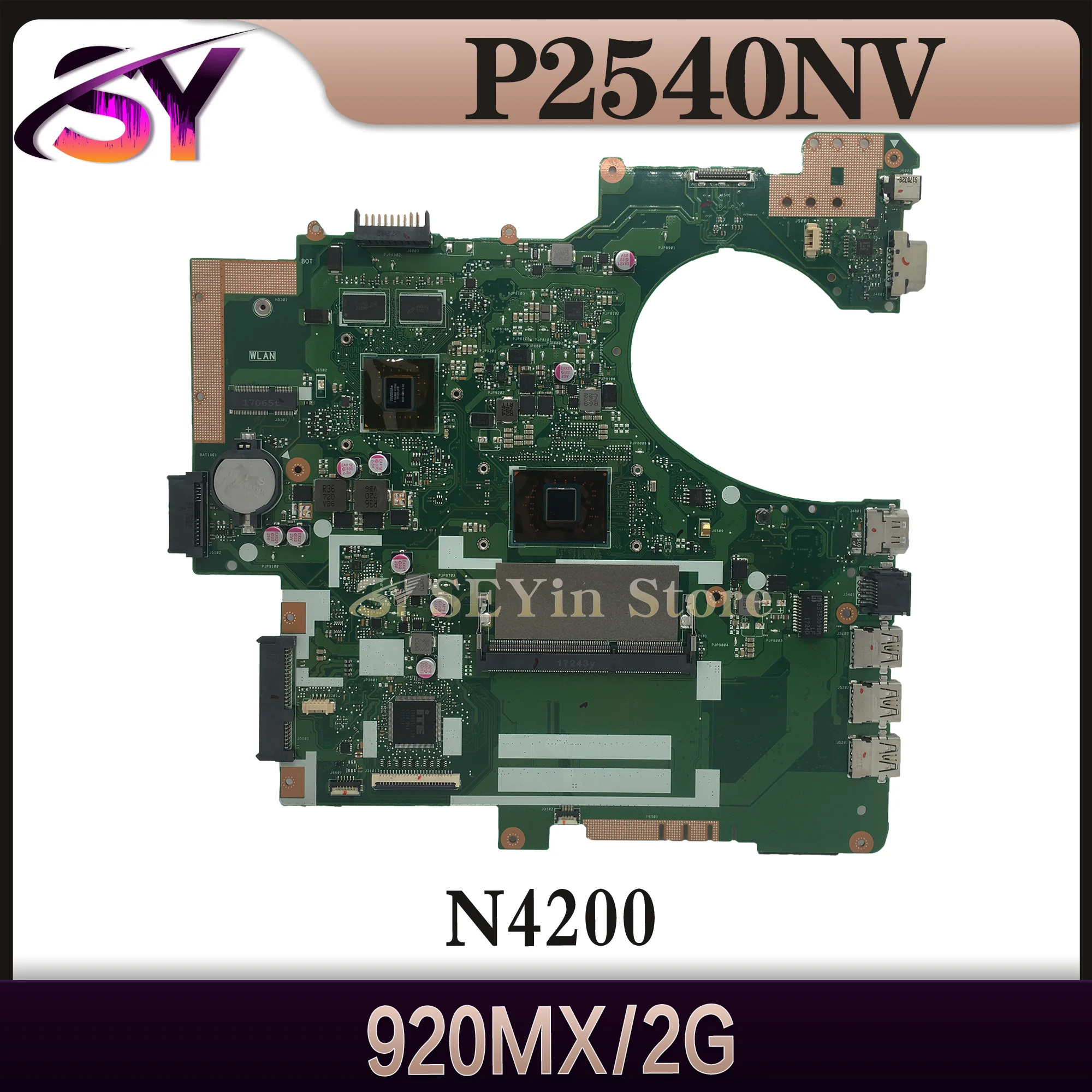 

Notebook Mainboard For ASUSPRO P2540 P2540NV PORO554N P2540N Laptop Motherboard N3350 N3450/N4200 920MX-2G Maintherboard