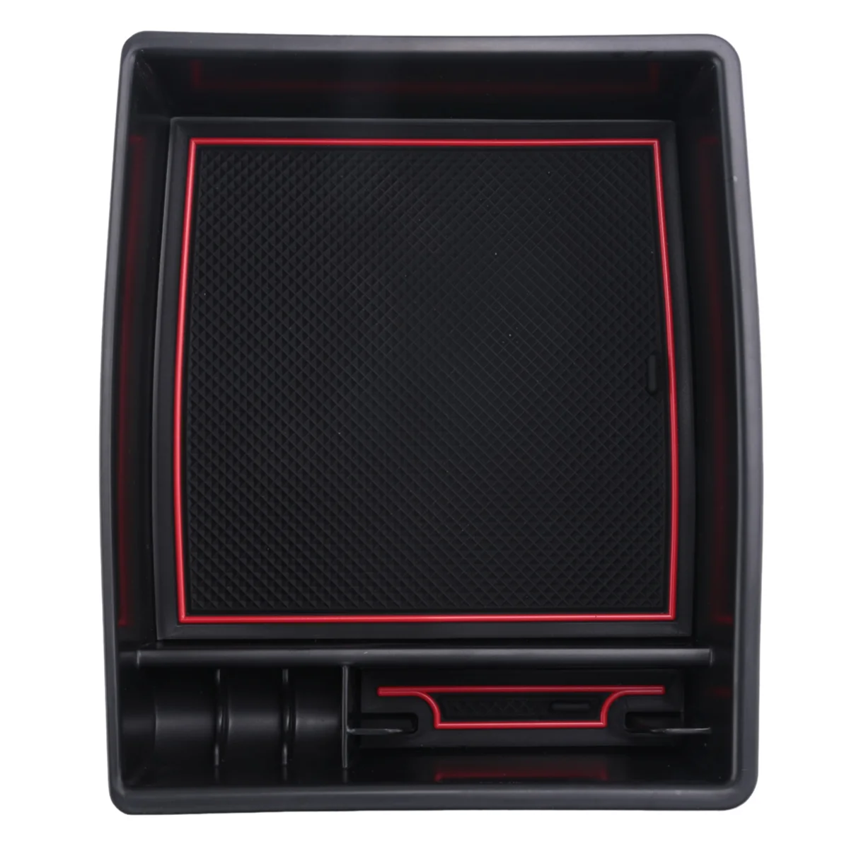 Car Armrest Storage Box for Toyota TACOMA 2024 Central Control Interior Stowing Accessories,Black & Red