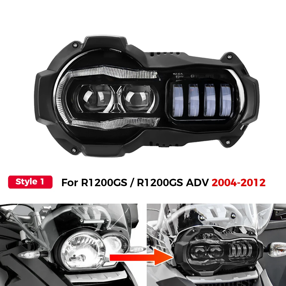 Montagem de Faróis LED para Motocicleta, Lâmpada para BMW R1200GS K50 K51 2004-2012 2013-2018, R1200 GS LC R 1200GS ADV Adventure