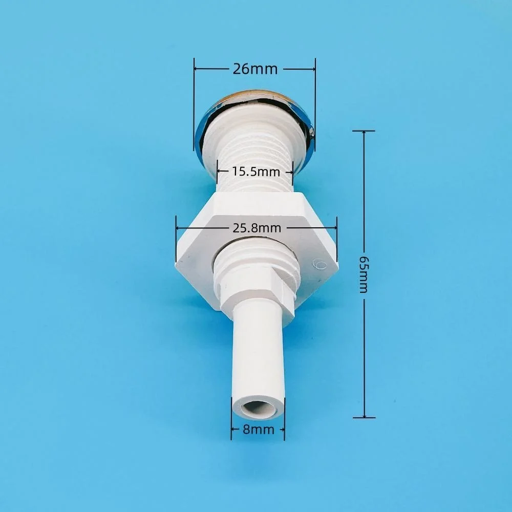 8mm Nozzle 26mm Cover Seven hole Straight Bubble Nozzle Φ8 Chromed Cap PVC Base Hot Tub Air Jet Massage Bathtub Accessories