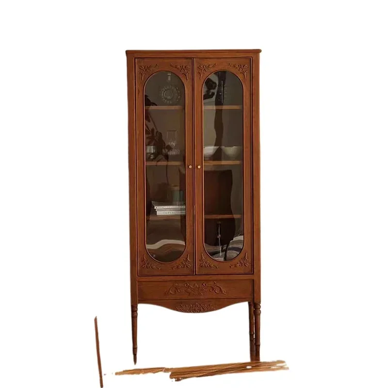 

Oak Roman Column Foyer Cabinet Entrance Cabinet Locker Decorative Cabinet Vintage Solid Wood North American Side