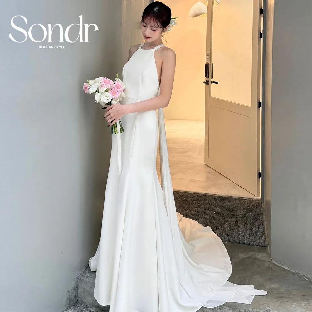 

Sondr Customized Halter Sleeveless Korean Wedding Dresses Elegant Backless Japanese Wedding Party Dresses Photo Shoot 2026 New