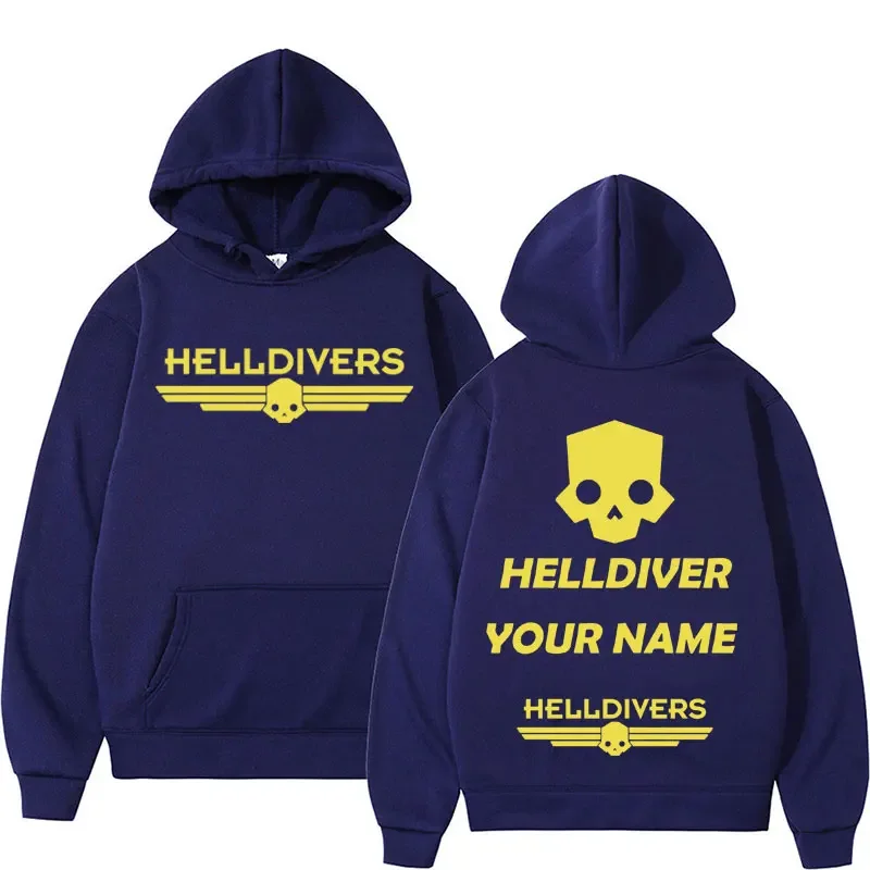 Shooter Game Apparel Helldivers Logo Graphic Hoodies Men Vintage Hip Hop Style Hoodie Male Fashion Oversized Sweatshirts Y2K