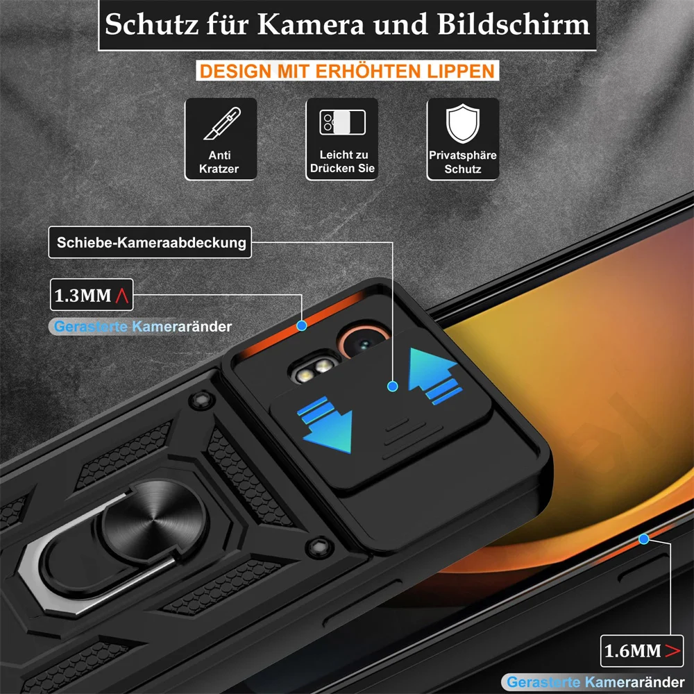 Etui na Samsung XCover 7 Pro Galaxy XCover 7 Osłona Obiektywu Aparatu Pierścień Podstawka Obrotowa Pancerna — zdjęcie produktu 2