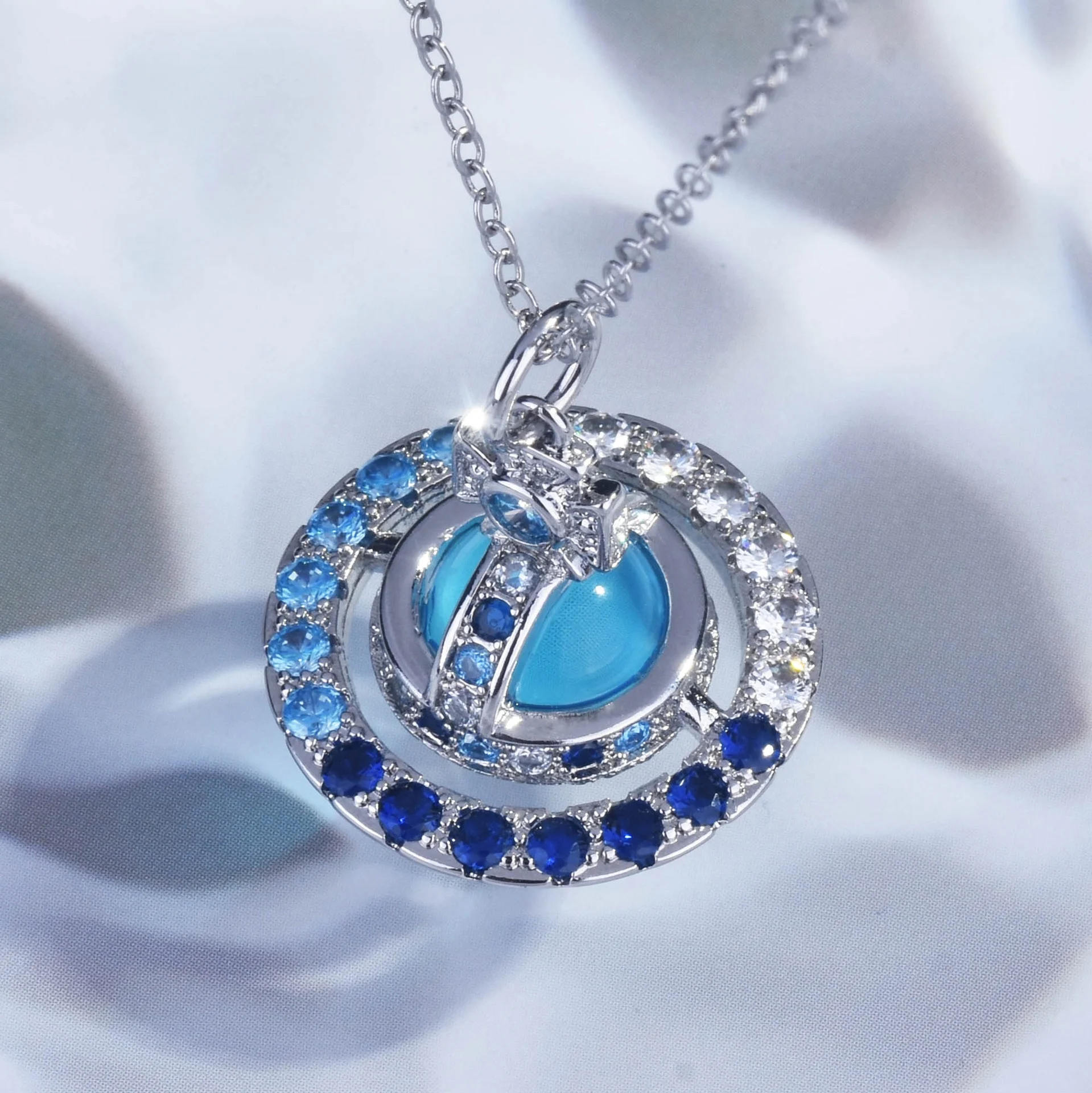 Fashionable Celestial Body Necklace Creative Planet Design Diamond Encrusted  Clavicle Chain Versatile Fairy Tale Jewelry