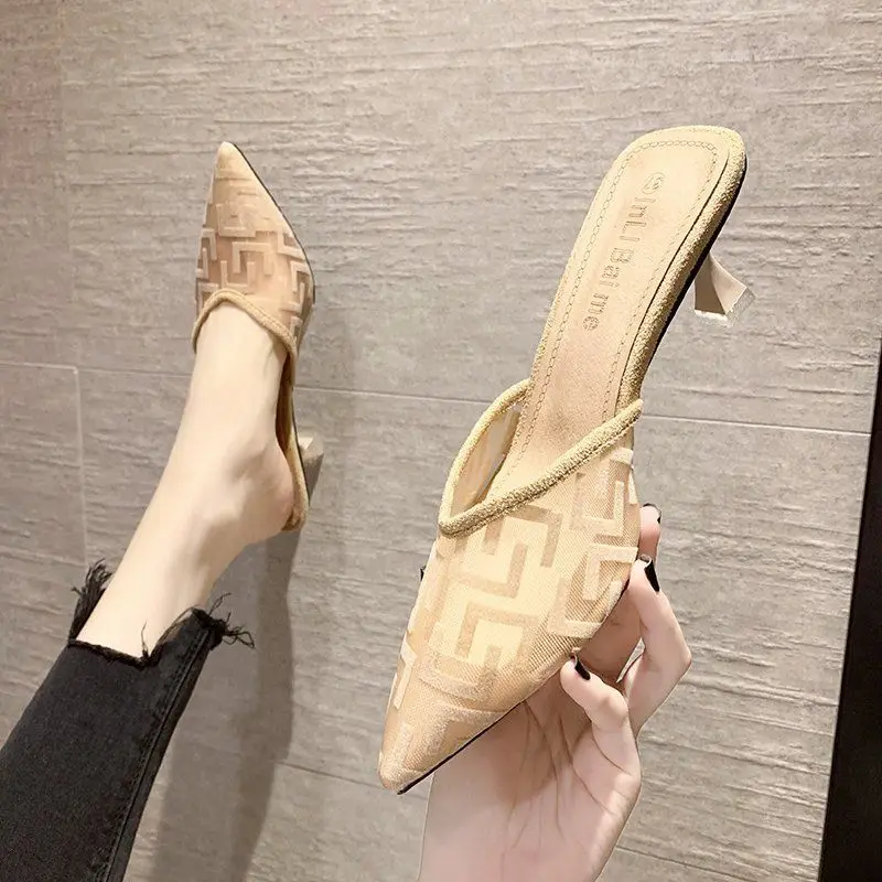 Mules de styliste pour femmes, chaussures d\'été confortables, pantoufles de luxe miroir, sandales élégantes à la mode, nouvelle collection 2024