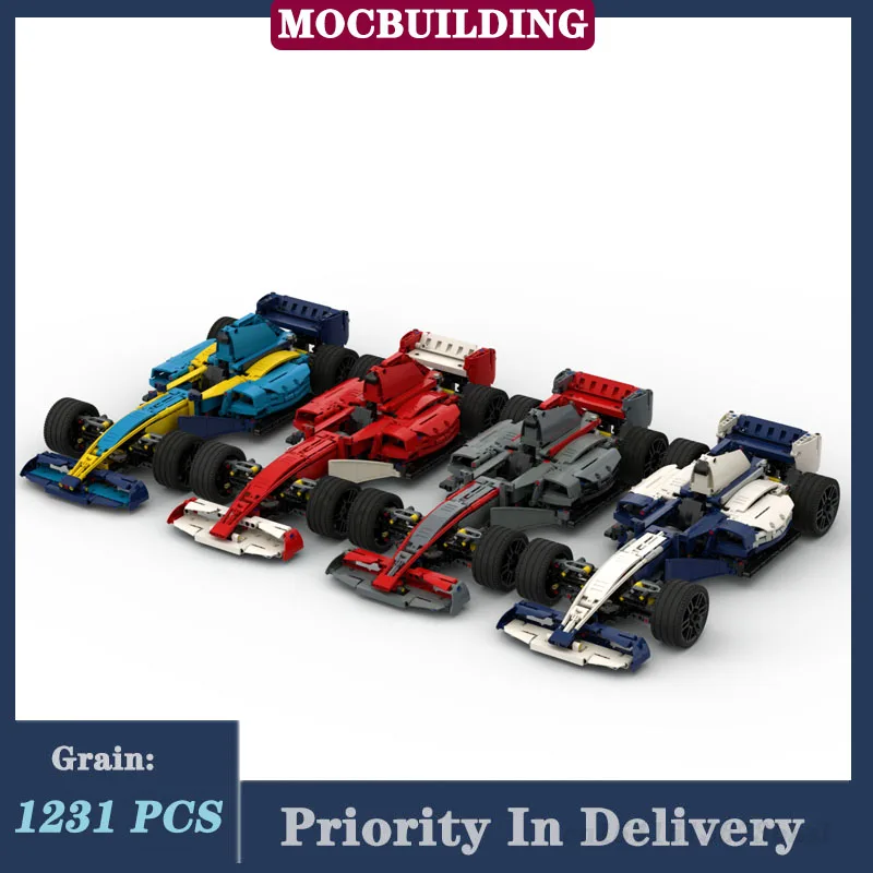 MOC City Red Racing F1 Car Model Building Block Assembly Sports Car Children's Collection Series Toy Gift