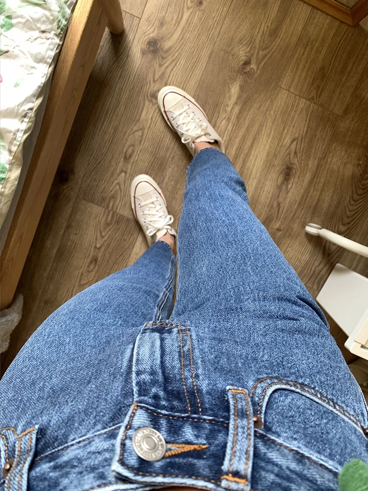 

High Stretch Straight Leg Women's Jeans High Waist Pants Denim Trouser Clothing Cargo Streetwear Boyfriend Jeans for Women 2023