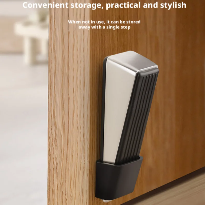 Home Use Non-Marking Adjustable Door Blocker, Punch Free Wind Resistant Anti Collision Door Wedge Stopper