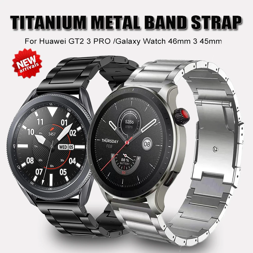 16 18mm 22mm 20mm Titanium Metal Band Strap For Huawei Watch 3Pro 46mm GT2/2e Watchband for Samsung Galaxy Watch 3 45mm Bracelet