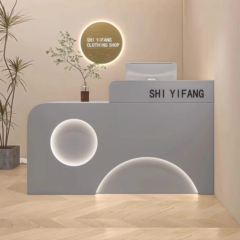 

Simple Modern Cashier Reception Desk Counter Decorations Hotel Beauty Reception Desks Luxury Aesthetic Commercial Furniture