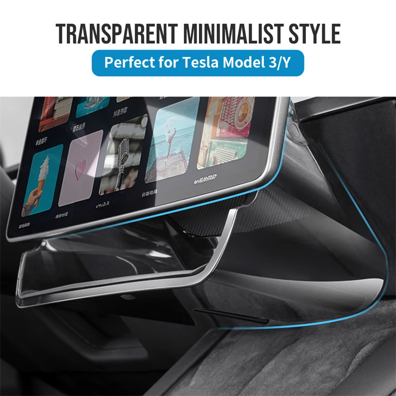 Screen Storage Box For Tesla Model 3 Y Dashboard Magnetic Hidden Large Space Storage Tissue Box Screen Rear Tray Sundry Rack