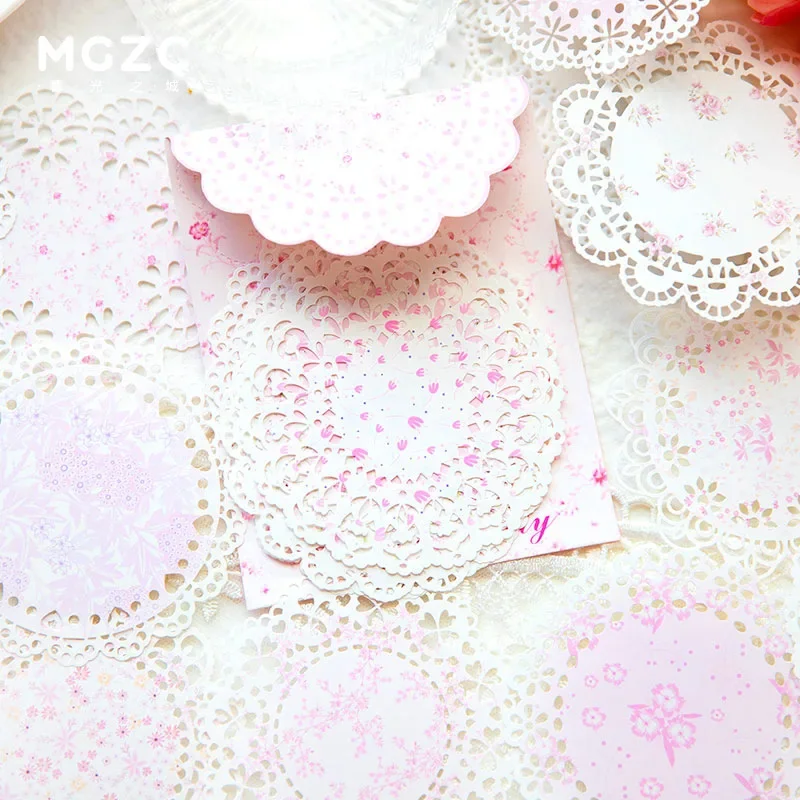 20Pcs Multi-color Mandala Circle Lace Craft Paper Floral Junk Journal Ephemera Album Collage Scrapbooking Material Paper Pack