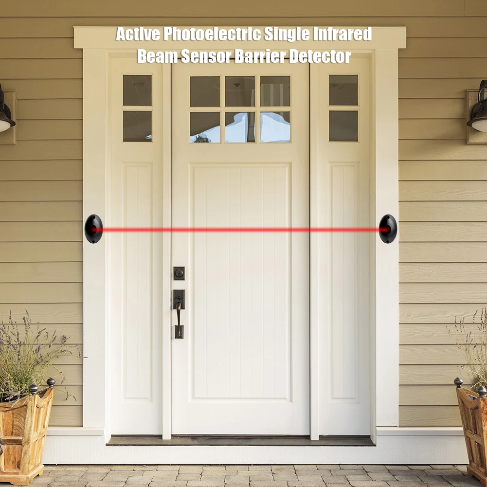 20m Waterproof Active Photoelectric Single-beam Infrared Sensor DC12~24V Active Infrared Beam Sensor for Garage Gate Door