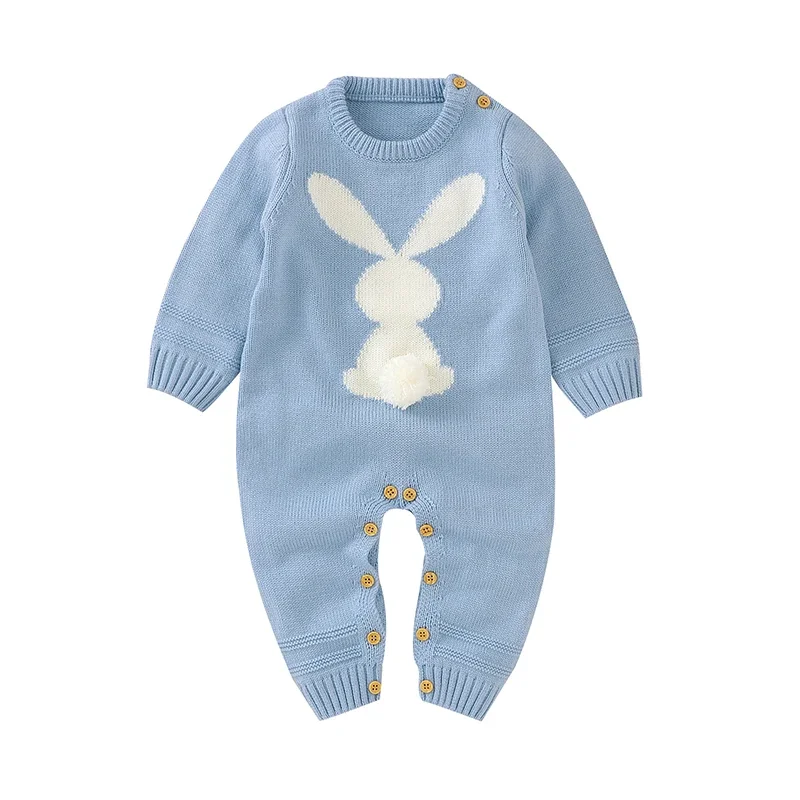 Newborn Easter Rabbit Knitted Jumpsuits Outfits One Piece Spring Infant Children Boy Girl Clothes 0-18m Baby Rompers Long Sleeve